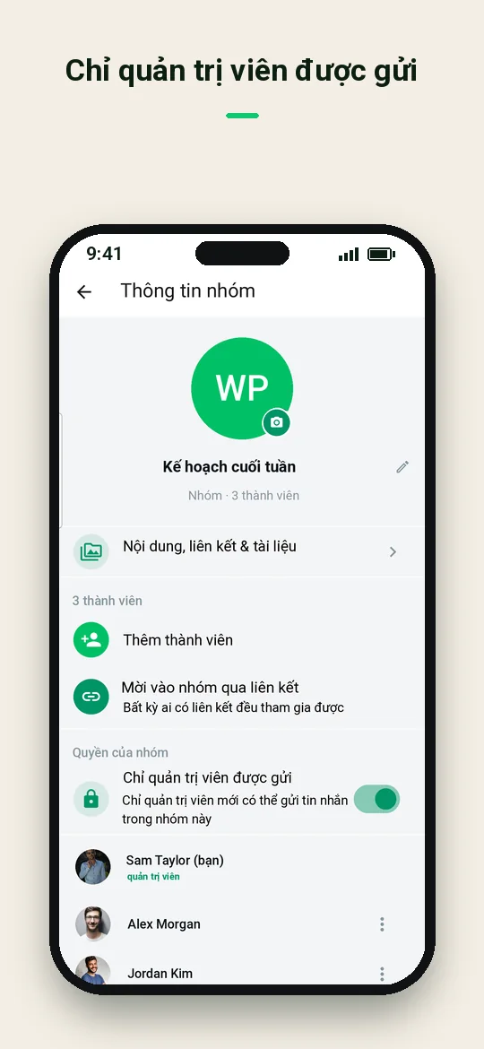 Chỉ quản trị viên được gửi — Haydai