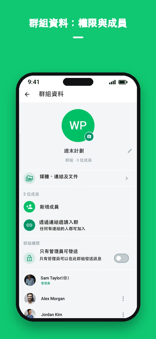 群組資料：權限與成員 — Haydai